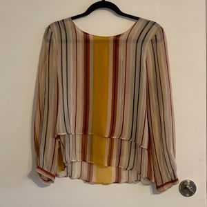 Anthropologie stripped silk blouse